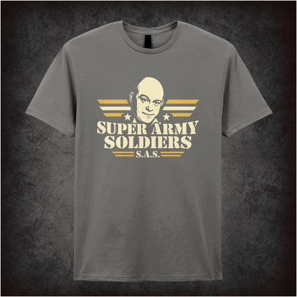 “Ross Kemp ‘Super Army S.A.S Soldiers’ T-shirt in charcoal from Extras"