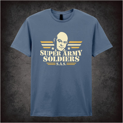 “Ross Kemp ‘Super Army S.A.S Soldiers’ T-shirt in indigo from Extras"
