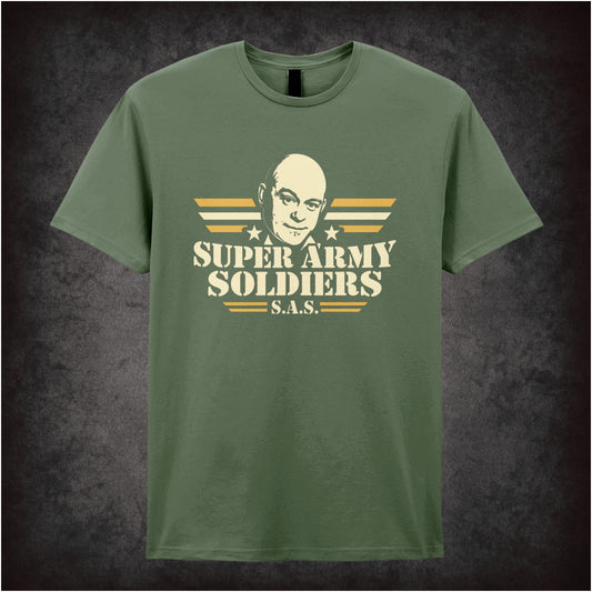 “Ross Kemp ‘Super Army S.A.S Soldiers’ T-shirt in military green from Extras"