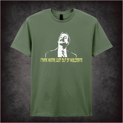I Think We’re Just Out of Waldorfs – Cult British Sitcom Graphic T-Shirt