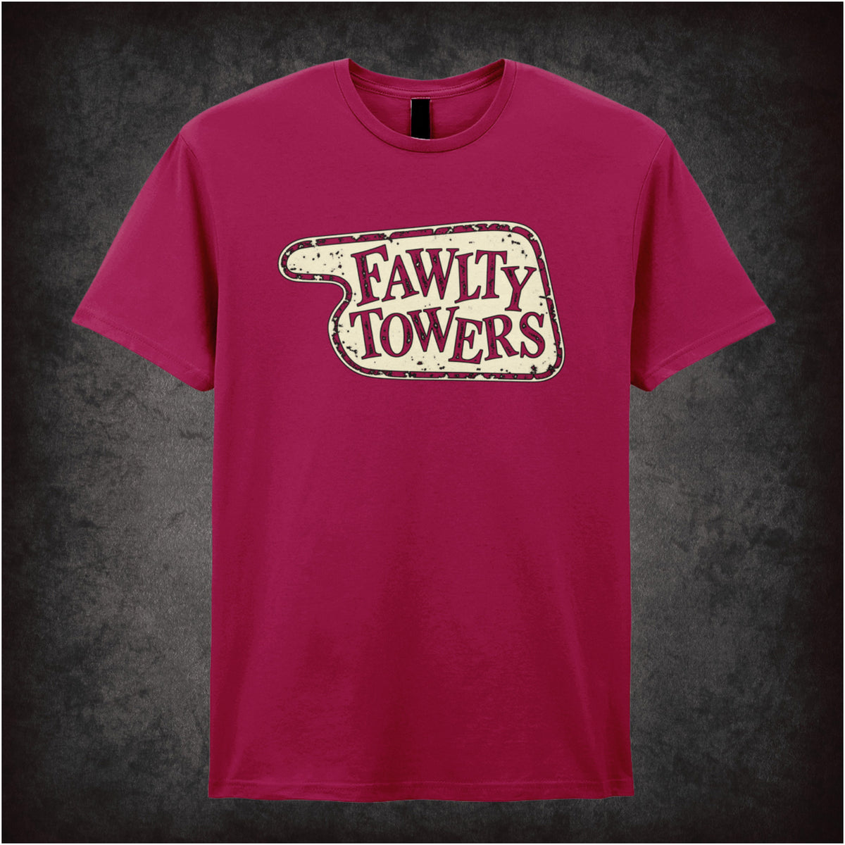 “‘Fawlty Towers’ hotel sign T-shirt in cardinal red from Fawlty Towers”