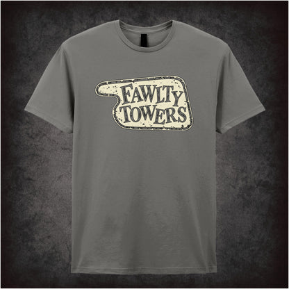 “‘Fawlty Towers’ hotel sign T-shirt in charcoal from Fawlty Towers”