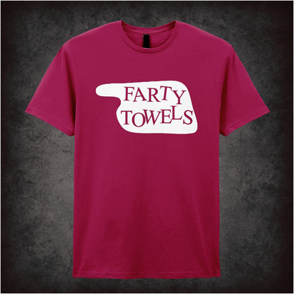 Farty Towels Hotel Sign – Cult Comedy Graphic T-Shirt