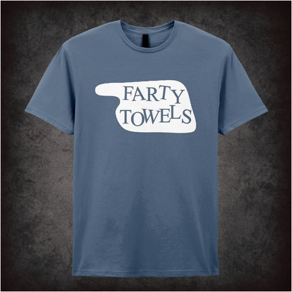 “‘Farty Towels’ hotel sign T-shirt from Fawlty Towers”