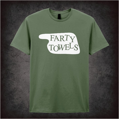 Farty Towels Hotel Sign – Cult Comedy Graphic T-Shirt