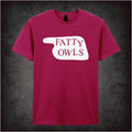 Fatty Owls Hotel Sign – Cult Comedy Graphic T-Shirt