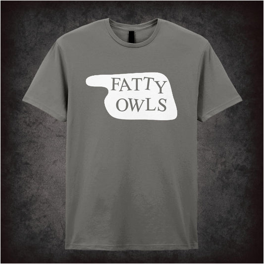 Fatty Owls Hotel Sign – Cult Comedy Graphic T-Shirt