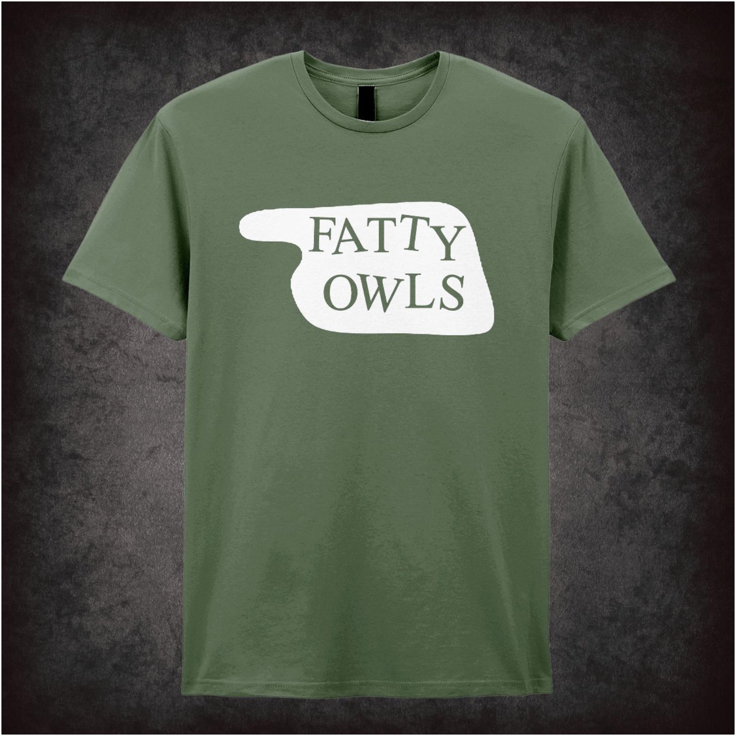 Fatty Owls Hotel Sign – Cult Comedy Graphic T-Shirt