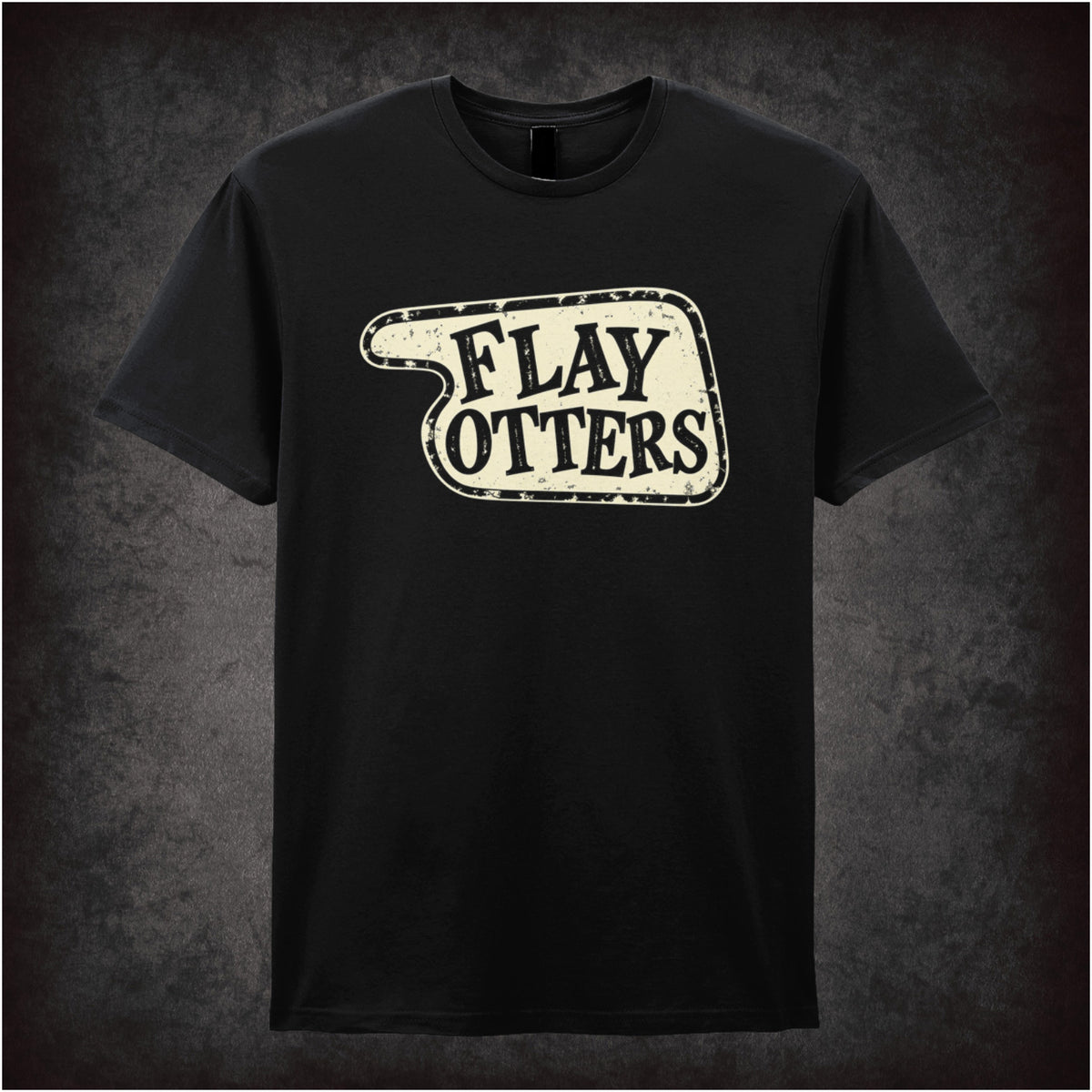 “‘Flay Otters’ hotel sign T-shirt in black from Fawlty Towers”