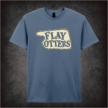 “‘Flay Otters’ hotel sign T-shirt in indigo from Fawlty Towers”