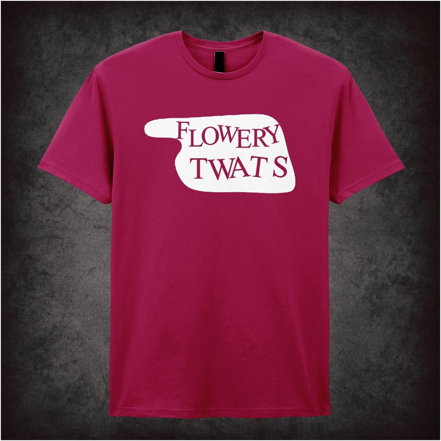 Flowery Twats Hotel Sign – Cult Comedy Graphic T-Shirt
