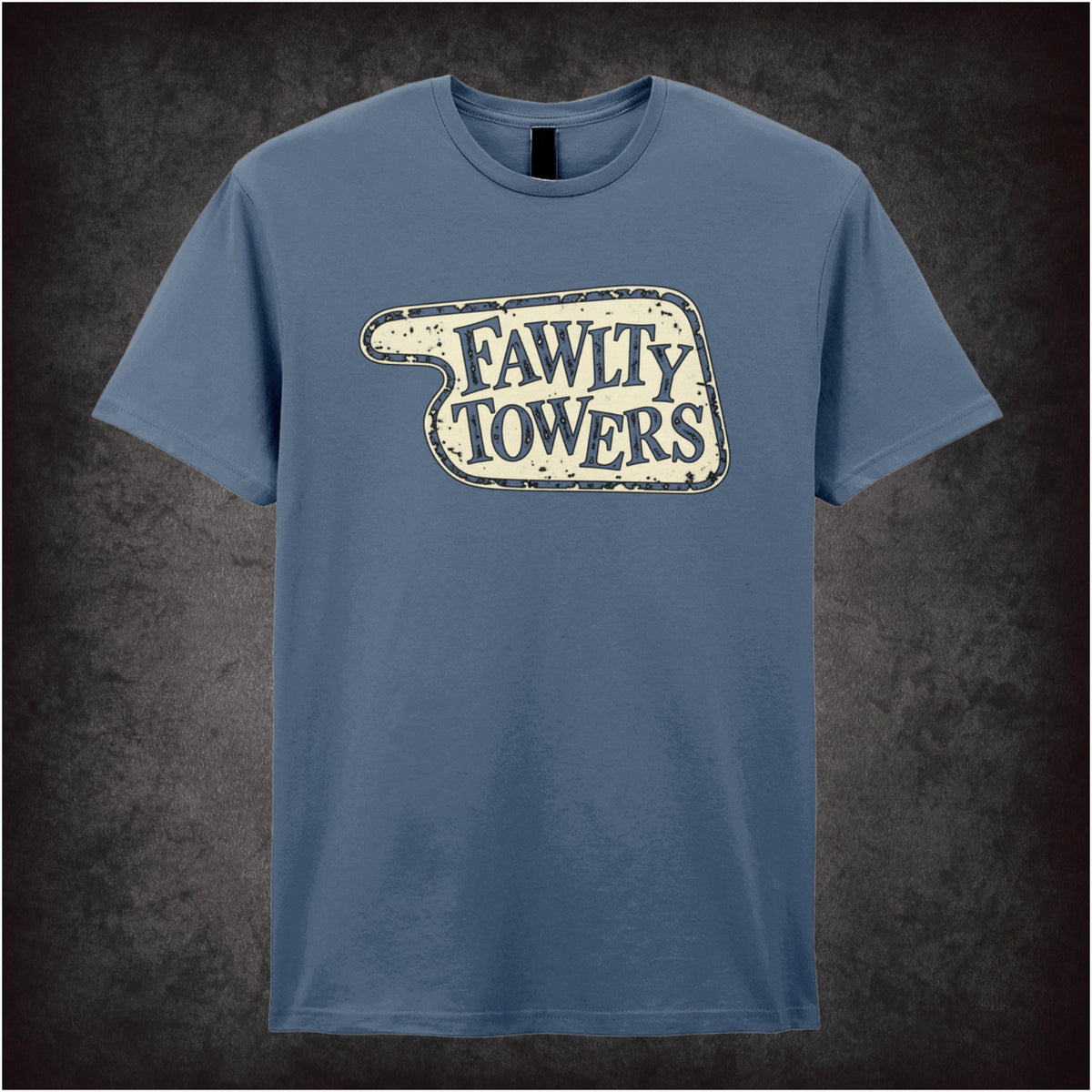 “‘Fawlty Towers’ hotel sign T-shirt in indigo from Fawlty Towers”
