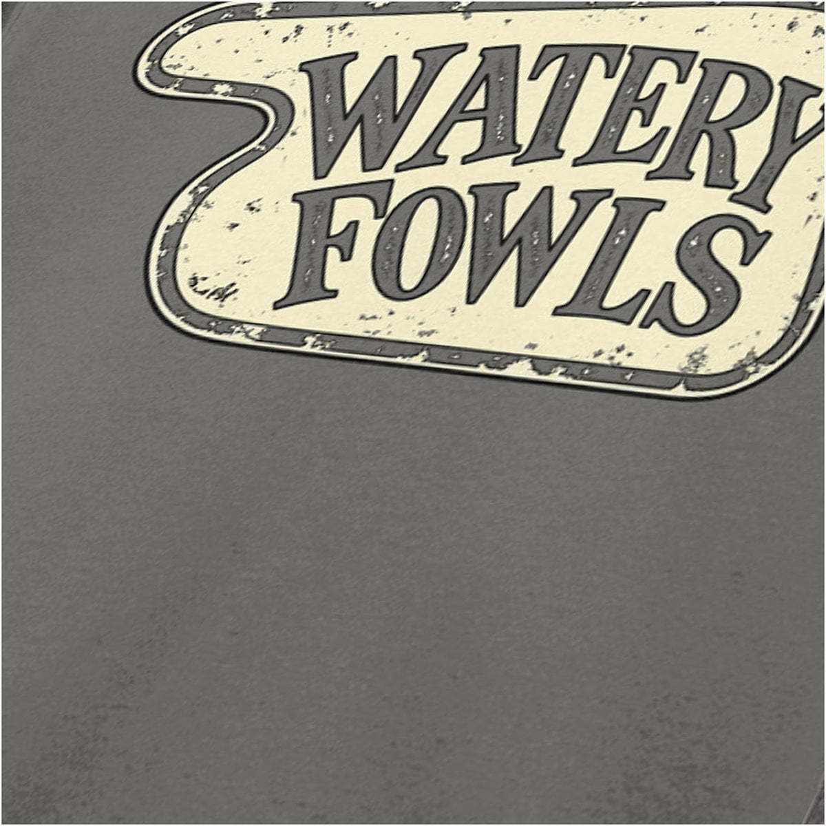 “‘Watery Fowls’ hotel sign close up T-shirt in charcoal from Fawlty Towers”
