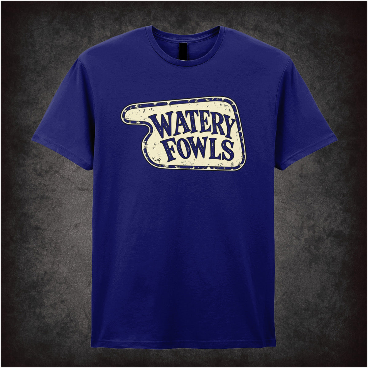 “‘Watery Fowls’ hotel sign T-shirt in navy from Fawlty Towers”