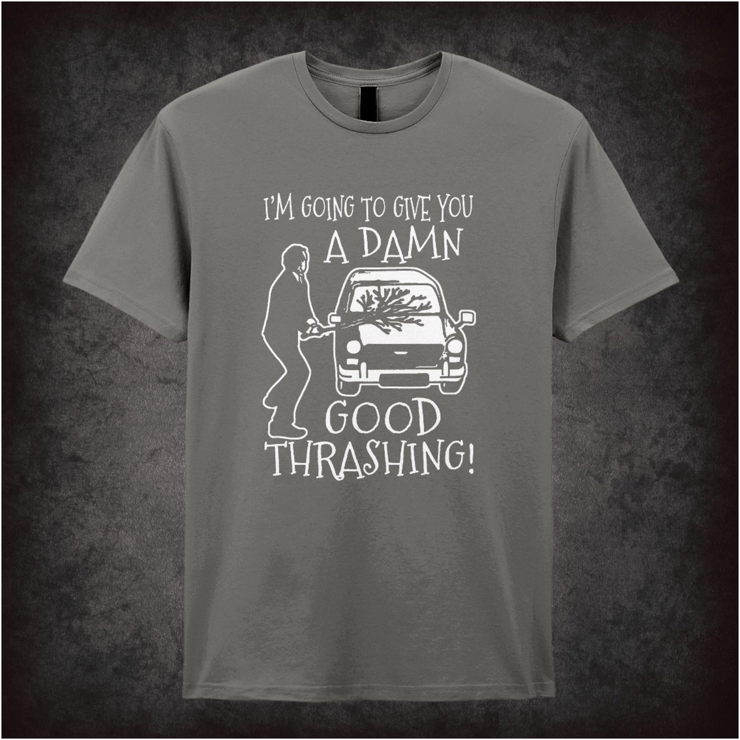 I’m Going To Give You A Damn Good Thrashing – Cult British Sitcom Graphic T-Shirt