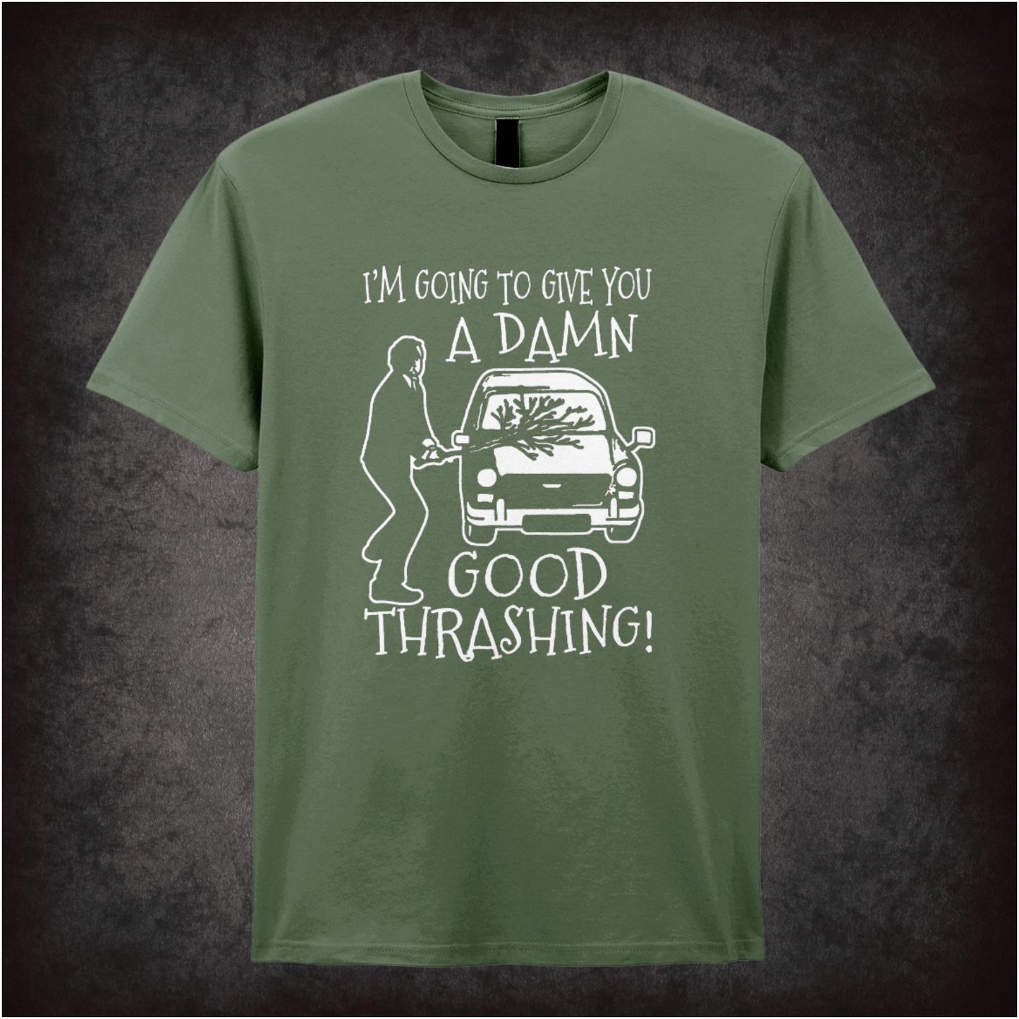 I’m Going To Give You A Damn Good Thrashing – Cult British Sitcom Graphic T-Shirt