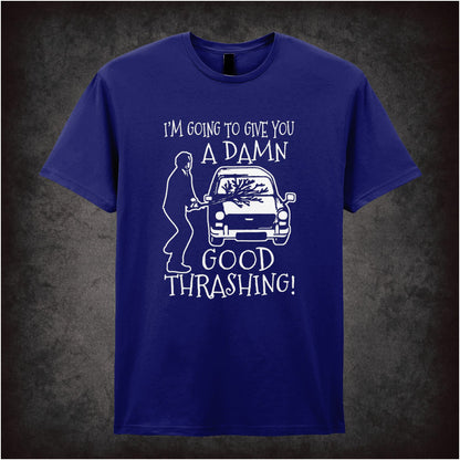 “Basil Fawlty ‘I’m going to give you a damn good thrashing!’ T-shirt from Fawlty Towers”