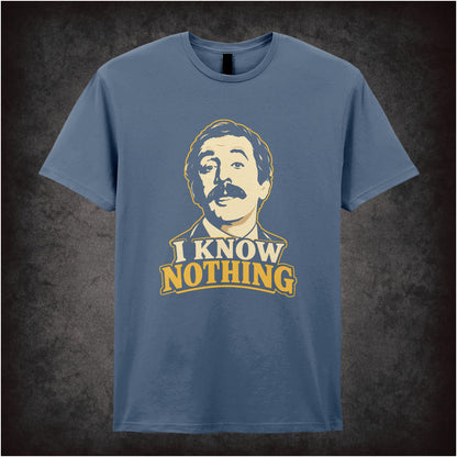 “Manuel ‘I know nothing!’ T-shirt in indigo from Fawlty Towers”