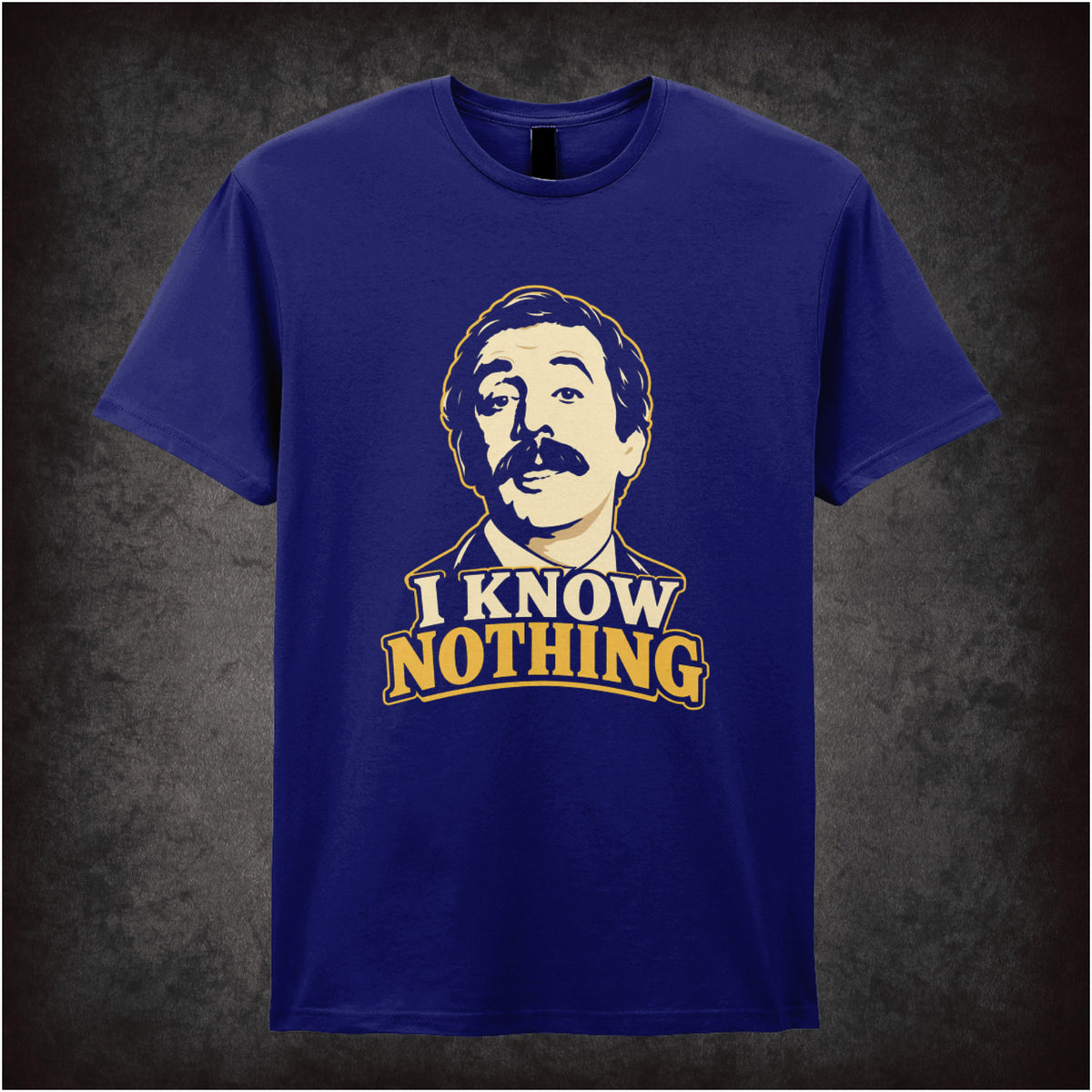 “Manuel ‘I know nothing!’ T-shirt in navy from Fawlty Towers”