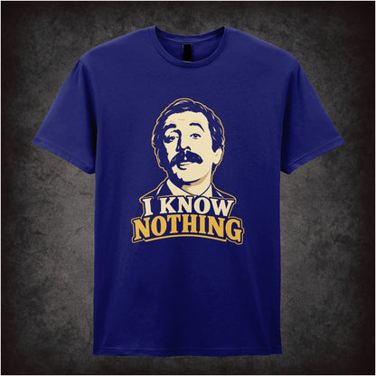 “Manuel ‘I know nothing!’ T-shirt in navy from Fawlty Towers”