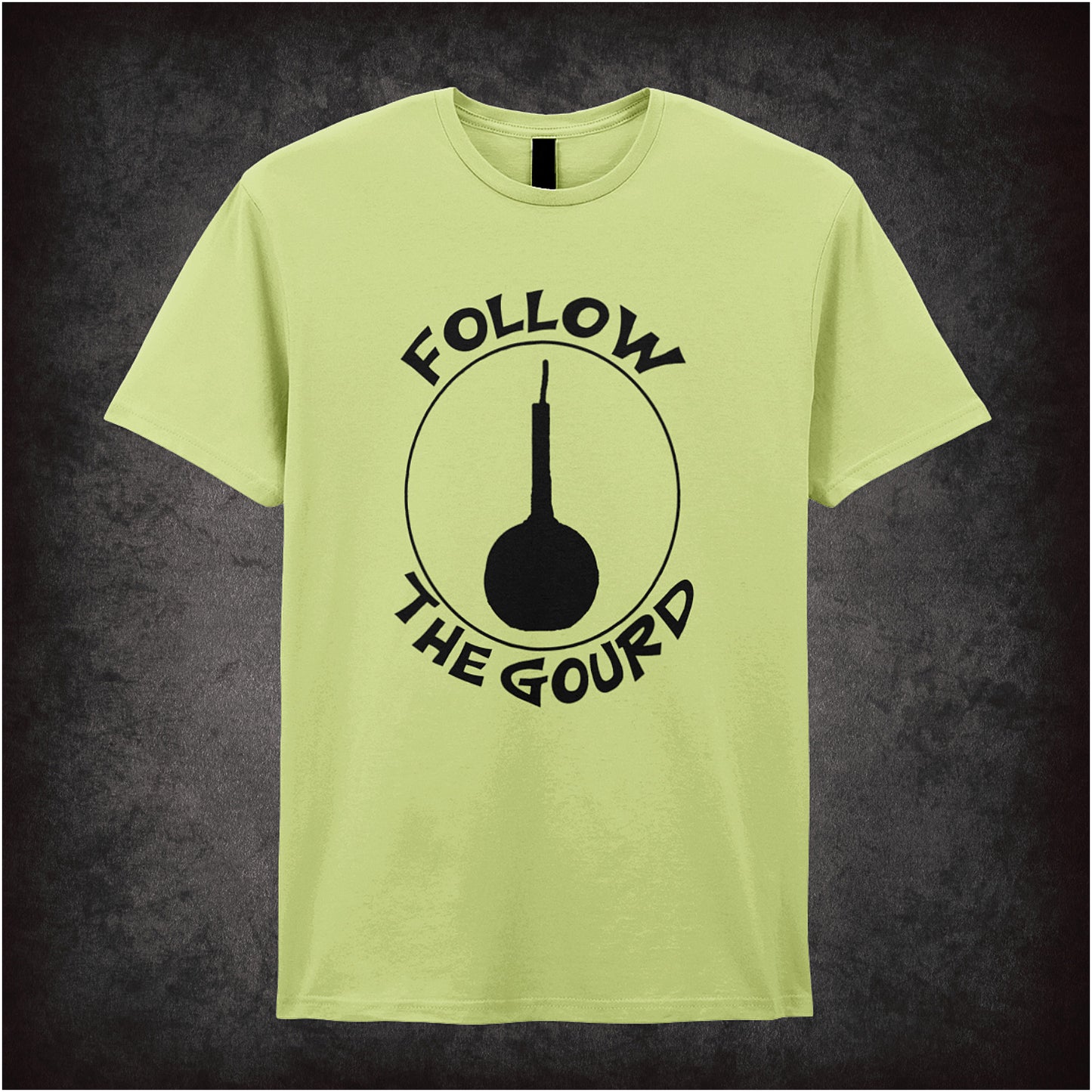 Follow the Gourd Monty Python Life of Brian inspired soft style unisex pistachio T-shirt featuring iconic movie quote design, perfect for classic comedy fans.