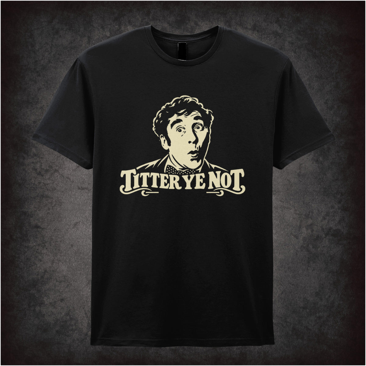 “Frankie Howerd ‘Titter ye not’ T-shirt in black from Frankie Howerd”