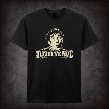 “Frankie Howerd ‘Titter ye not’ T-shirt in black from Frankie Howerd”