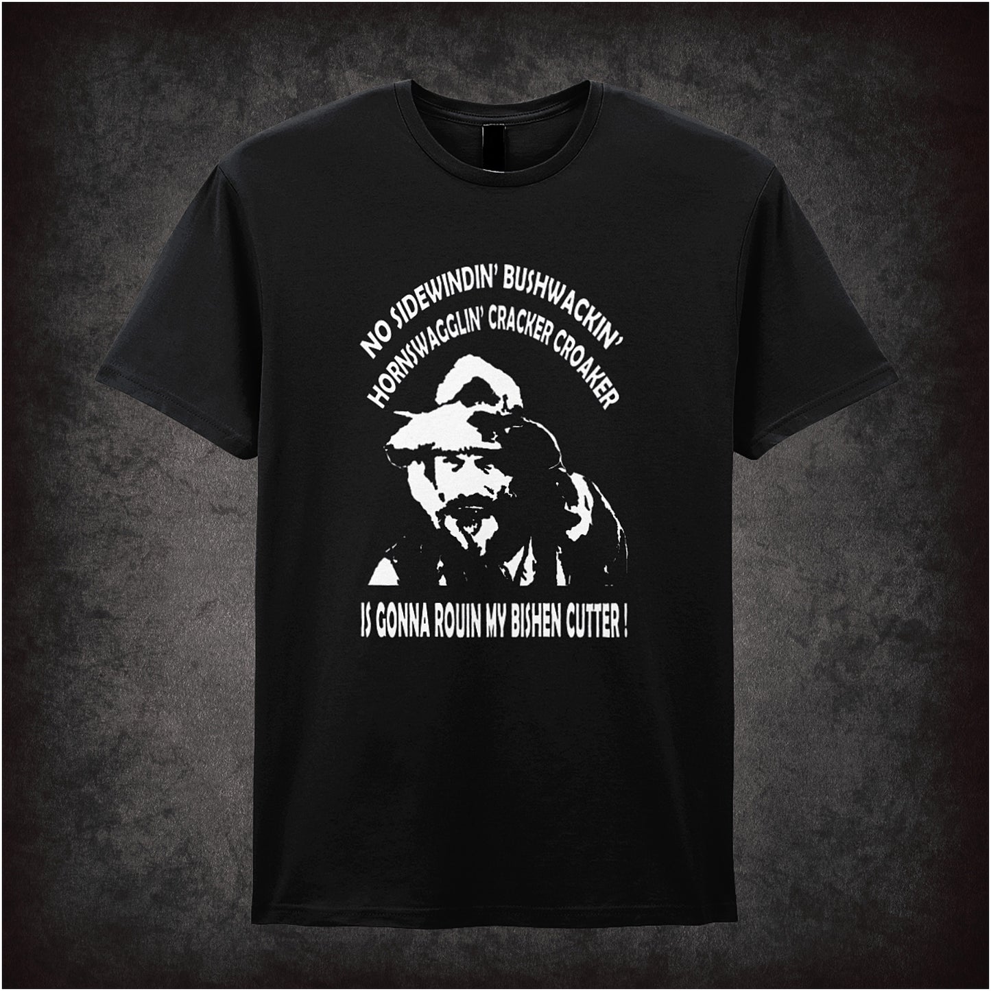 Gabby Johnson Blazing Saddles inspired soft style black unisex T-shirt featuring classic movie quote design, perfect for fans of vintage comedy films.