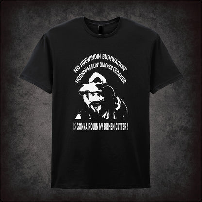 Gabby Johnson Blazing Saddles inspired soft style black unisex T-shirt featuring classic movie quote design, perfect for fans of vintage comedy films.