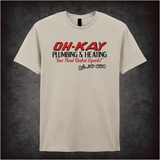 Oh-Kay Plumbing and Heating Home Alone inspired unisex T-shirt with graphic design