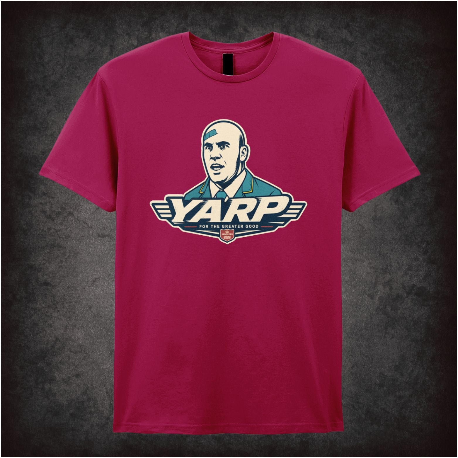 Michael Armstrong face ‘Yarp’ T-shirt from Hot Fuzz