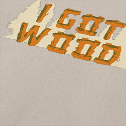 ‘I got wood’ quote close up T-shirt in sand from Shaun of the Dead