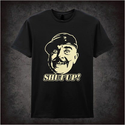 “Sergeant Major Williams ‘Shut up!’ T-shirt in black from It Ain’t Half Hot Mum”