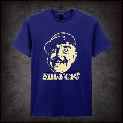 “Sergeant Major Williams ‘Shut up!’ T-shirt in navy from It Ain’t Half Hot Mum”