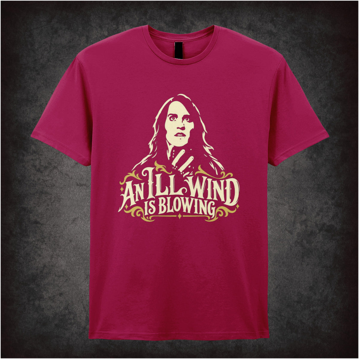 “Richmond ‘An ill wind is blowing’ T-shirt in cardinal red from The IT Crowd”