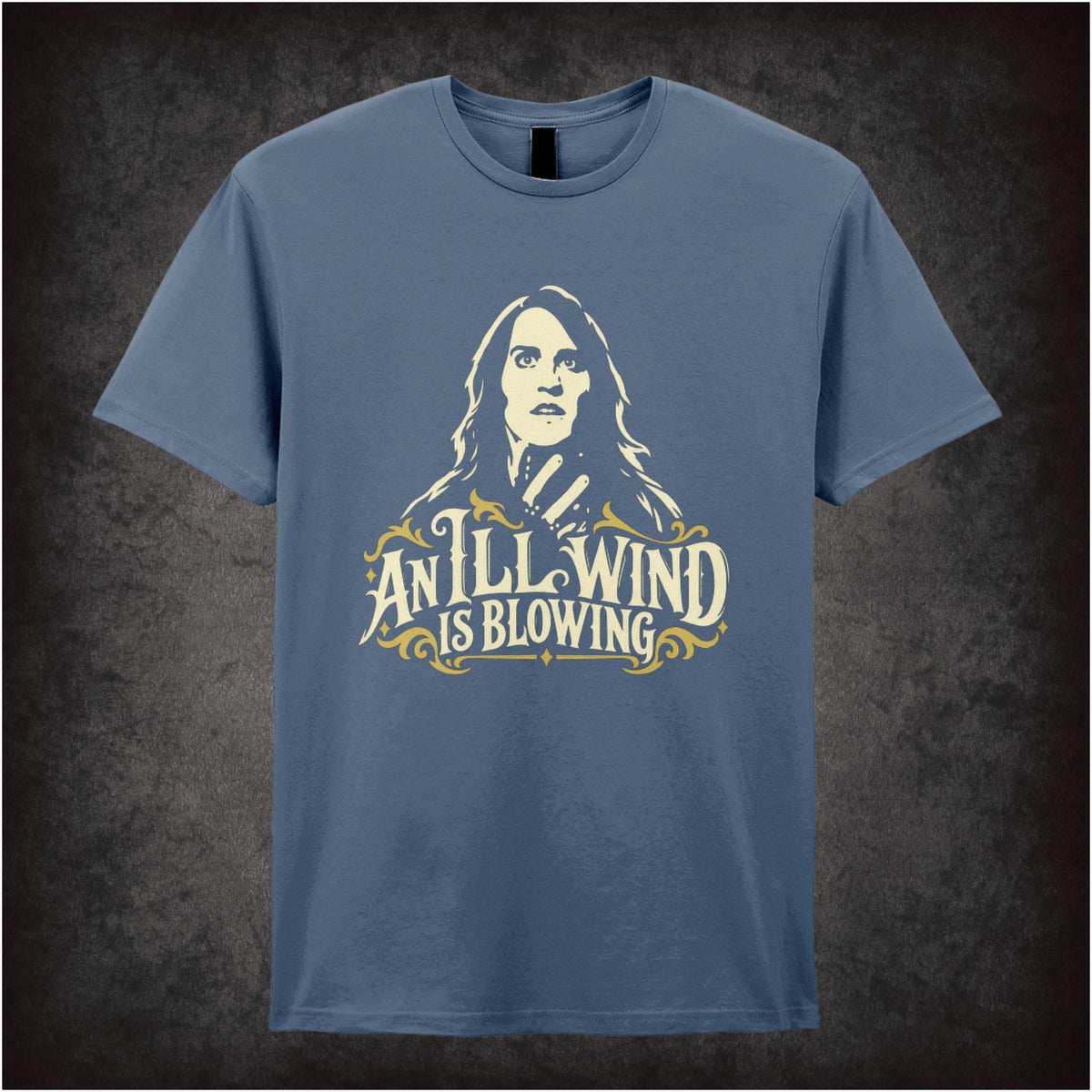 “Richmond ‘An ill wind is blowing’ T-shirt in indigo from The IT Crowd”