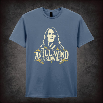 “Richmond ‘An ill wind is blowing’ T-shirt in indigo from The IT Crowd”