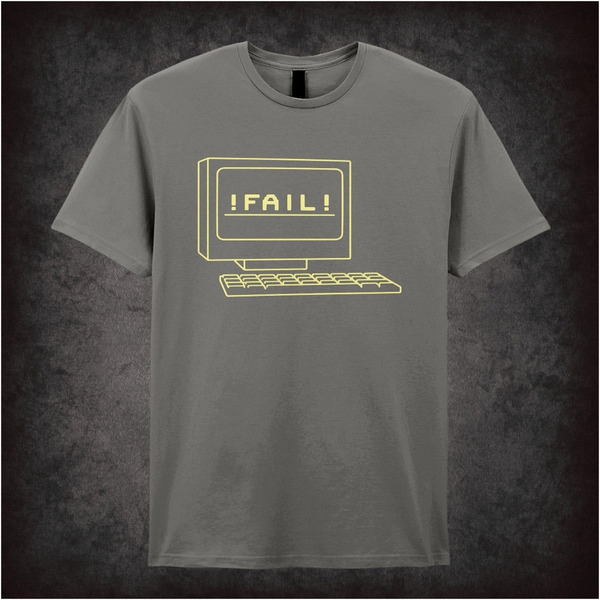  "‘FAIL! T-shirt in charcoal from The IT Crowd”
