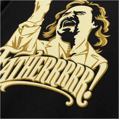 “Douglas Reynholm ‘Fatherrrrr!’ close up T-shirt in black from The IT Crowd”