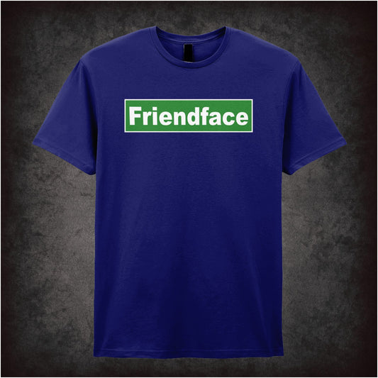 “‘Friendface’ T-shirt in navy from The IT Crowd”