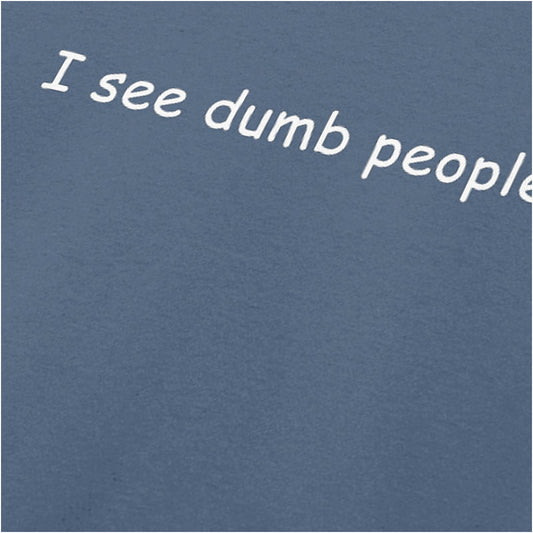 “‘I see dumb people’ close up T-shirt in indigo from The IT Crowd”