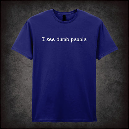 “‘I see dumb people’ T-shirt in navy from The IT Crowd”