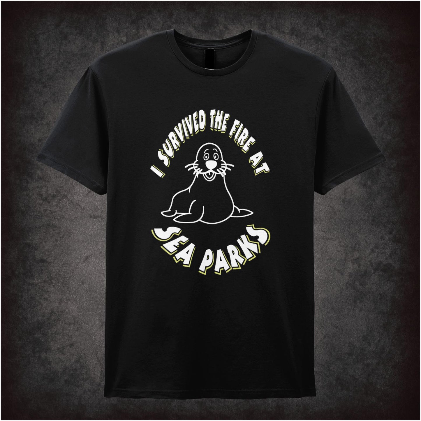 I Survived The Fire At Sea Parks – Cult British Comedy Graphic T-Shirt