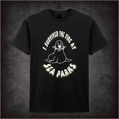 I Survived The Fire At Sea Parks – Cult British Comedy Graphic T-Shirt