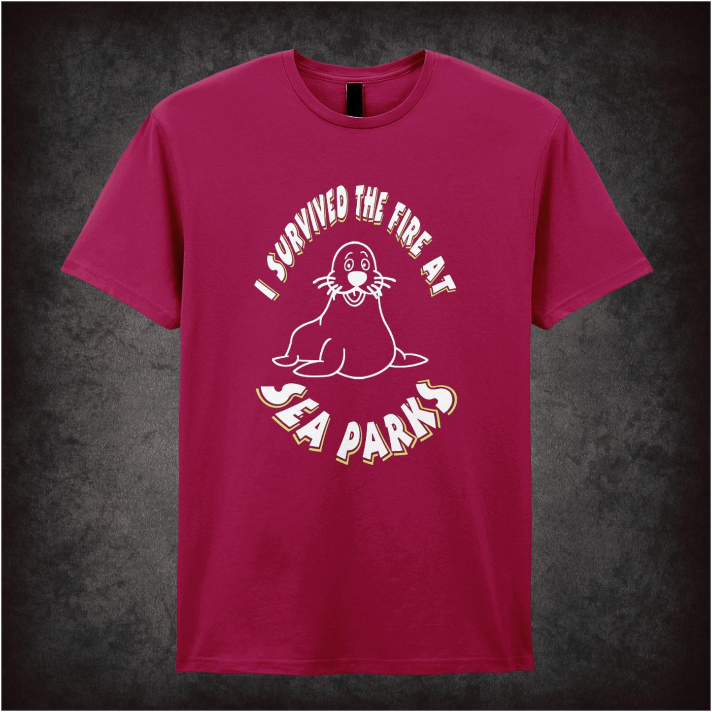 I Survived The Fire At Sea Parks – Cult British Comedy Graphic T-Shirt