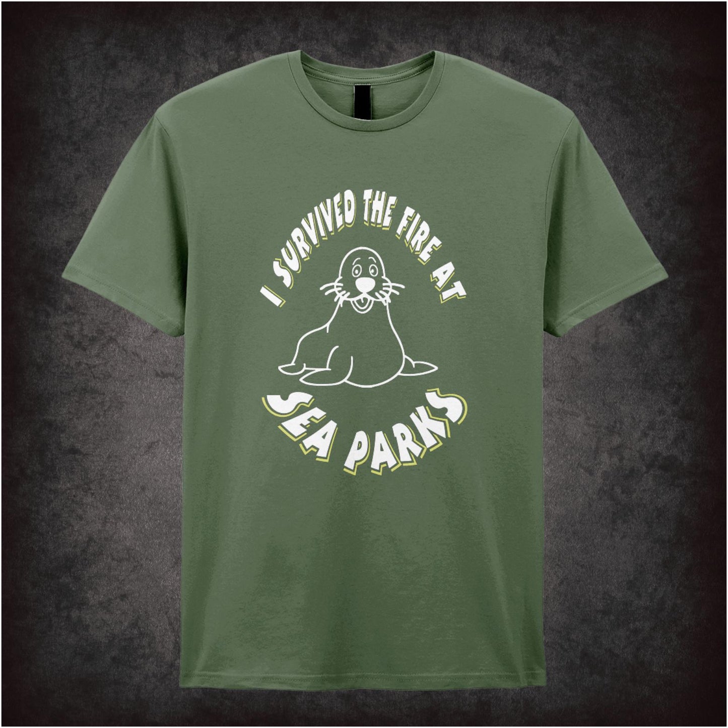 I Survived The Fire At Sea Parks – Cult British Comedy Graphic T-Shirt