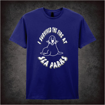 I Survived The Fire At Sea Parks – Cult British Comedy Graphic T-Shirt