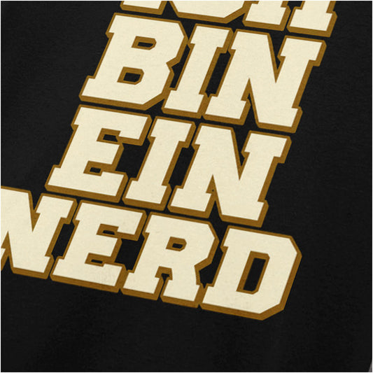 “‘Ich bin ein nerd’ close up T-shirt in black from The IT Crowd”