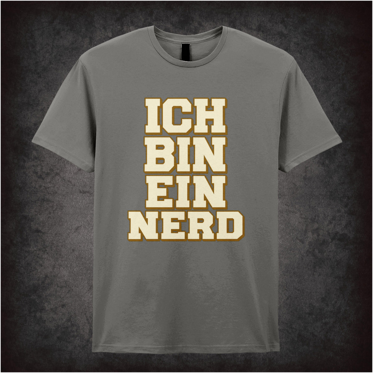 “‘Ich bin ein nerd’ T-shirt in charcoal from The IT Crowd”