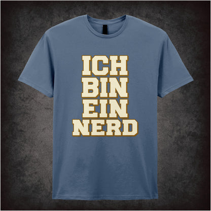 “‘Ich bin ein nerd’ T-shirt in indigo from The IT Crowd”